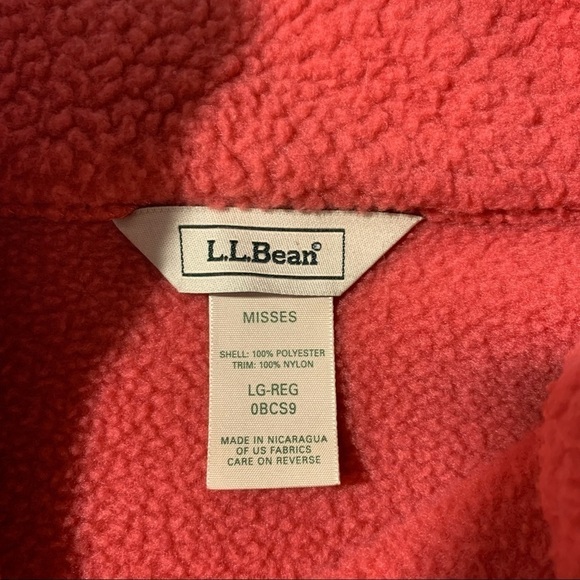 Ll bean Womens High-Pile Fleece 1/2 zip pullover L - Picture 2 of 3
